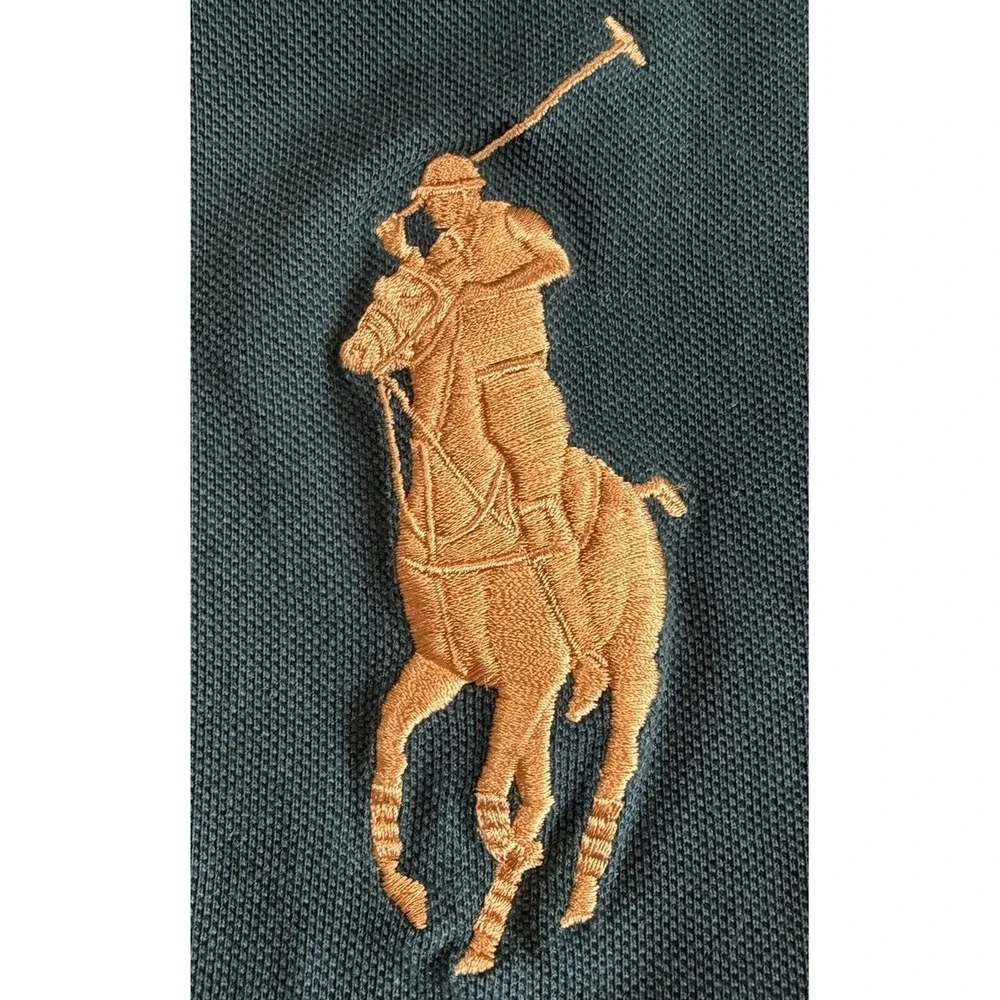 Polo Ralph Lauren Men's Big Pony Crest Polo Classic Fit Tri-Color Shirt Large